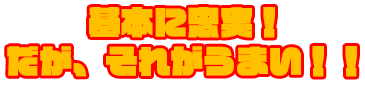 基本に忠実！だが、それがうまい！！