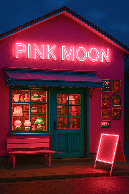 夜のpink moonの店舗外観