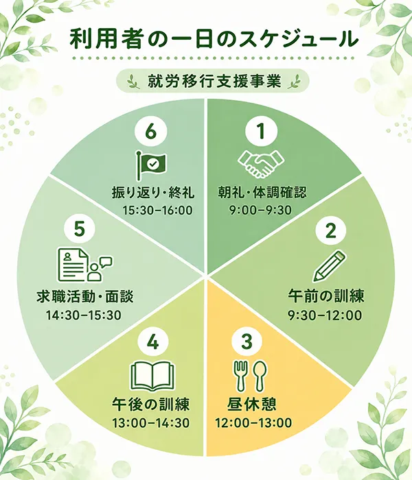 就労移行支援事業の1日のスケジュール