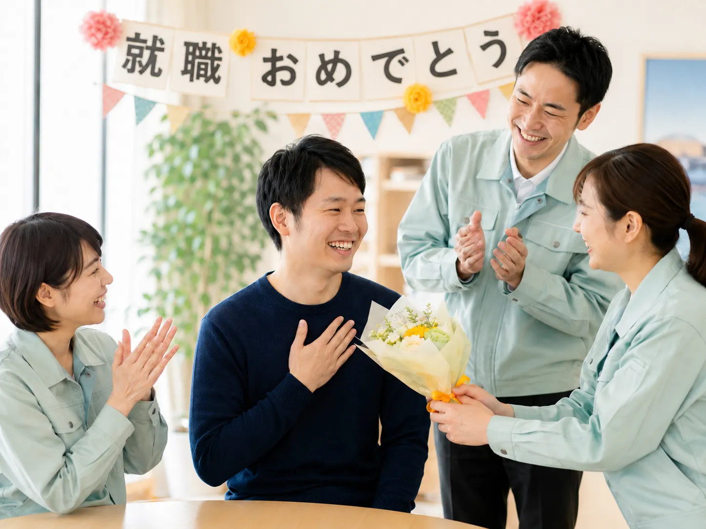 笑顔で働く職員の写真